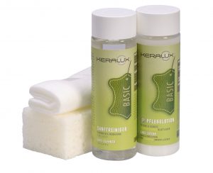 KERALUX® Lederpflege-Set – Reinigung und Pflege in einem, schützt vor Austrocknung und Ausbleichen, empfohlen für die meisten Lederarten.