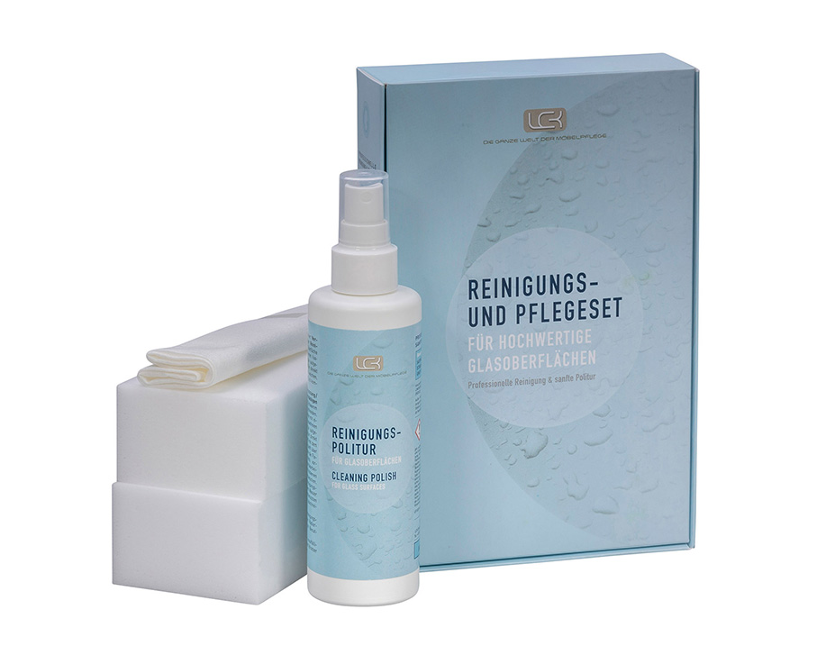Reinigungs- und Pflegeset – Ideal für empfindliche Glasoberflächen wie mattiertes oder satiniertes Glas