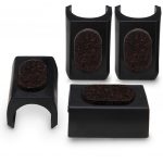 Schwarze Klemmgleiter mit Filz für Tecta und Thonet Stühle mit 25 mm Rundrohr