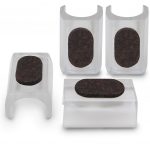 Transparente Klemmgleiter mit Filz für Tecta und Thonet Rundrohr-Stühle – 4×25 mm