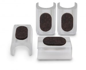 Transparente Klemmgleiter mit Filz für Tecta und Thonet Rundrohr-Stühle – 4×25 mm