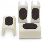 Weiße Stuhlgleiter mit Filz für Tecta Stühle – Fußbodenschoner für empfindliche Böden