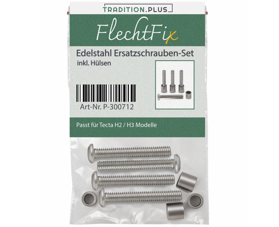 Edelstahl Hülsen und Schrauben Set – für Tecta H3-e / H2-e