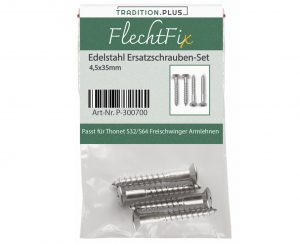 Edelstahl Ersatzschrauben für Thonet Armlehnen – rostfrei und passgenau