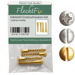 Ersatzschrauben für Thonet Holzring am Bugholzstuhl in drei Ausführungen – Schlitz gold, Schlitz silber und Kreuzschlitz Edelstahl