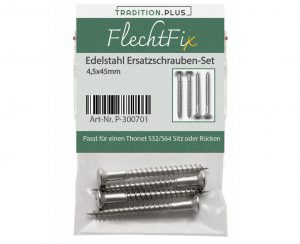 Edelstahl Ersatzschrauben für Thonet Sitz und Rücken – rostfrei und passgenau