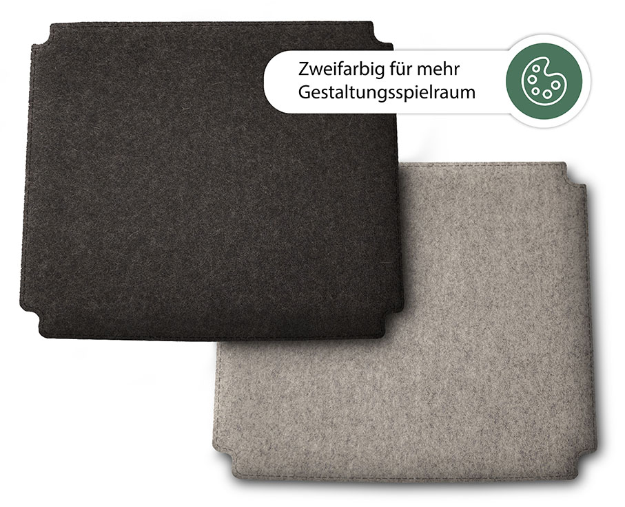 Doppelseitig nutzbare Filzauflage für Möllerstühle – gepolstertes Sitzkissen im dänischen Design