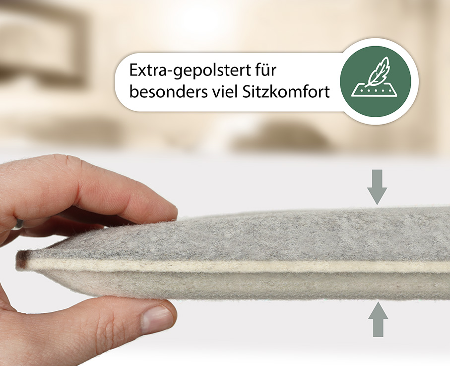 Extra dick gepolstertes Sitzkissen für Möllerstühle – maximaler Sitzkomfort