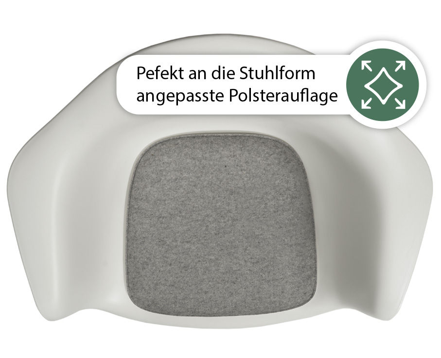 Detailansicht Wollfilz Sitzkissen mit doppelter Farbausführung