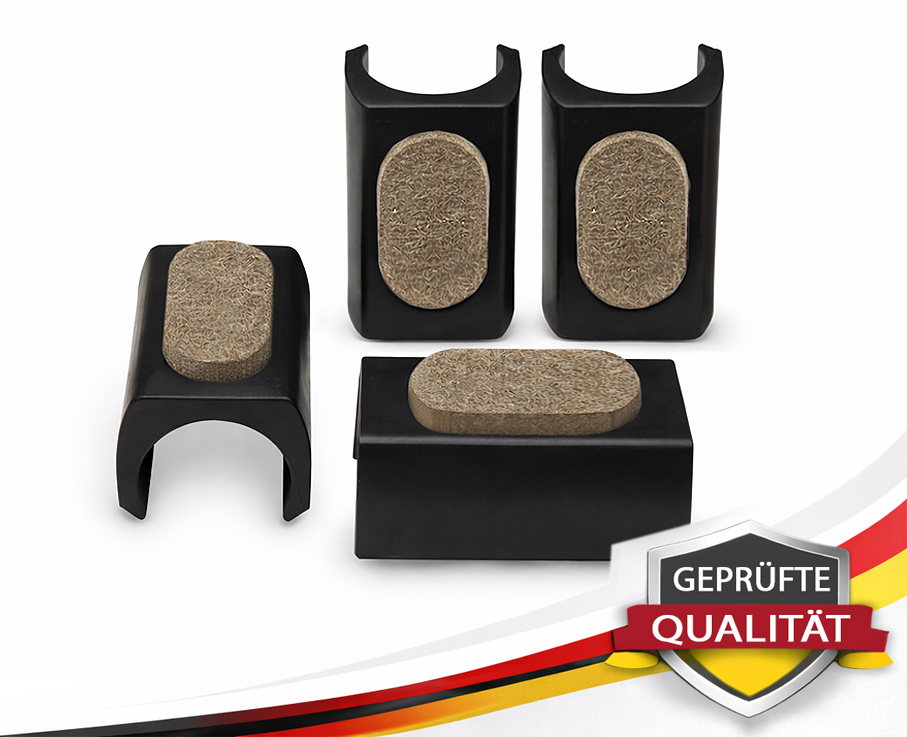 Set Filzgleiter schwarz für Tecta und Thonet Freischwinger – hochwertige Möbelgleiter mit Bodenschutz für Parkett, Laminat und empfindliche Böden, leises Gleiten inklusive