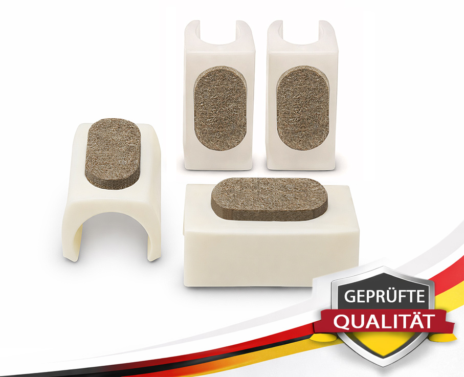 Set Filzgleiter weiß für Tecta Aplati Freischwinger – hochwertige Möbelgleiter mit Bodenschutz für Parkett, Laminat und empfindliche Böden, leises Gleiten inklusive