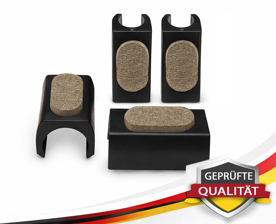 Set Gleiter für Tecta Aplati Freischwinger – Filzgleiter schwarz zum Schutz empfindlicher Böden wie Parkett oder Laminat