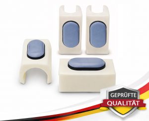 Set Gleiter für Tecta Aplati Freischwinger – Teflon PTFE Möbelgleiter weiß, geräuscharmes Gleiten & Bodenschutz für Fliesen, Beton und Stein