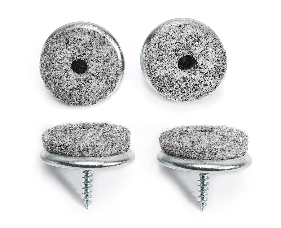 4er-Set Filzgleiter zum Anschrauben für Holzstühle Ø 28mm
