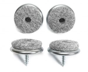 4er-Set Filzgleiter zum Anschrauben für Holzstühle Ø 30mm