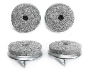 4er-Set Filzgleiter zum Anschrauben für Holzstühle Ø 35mm