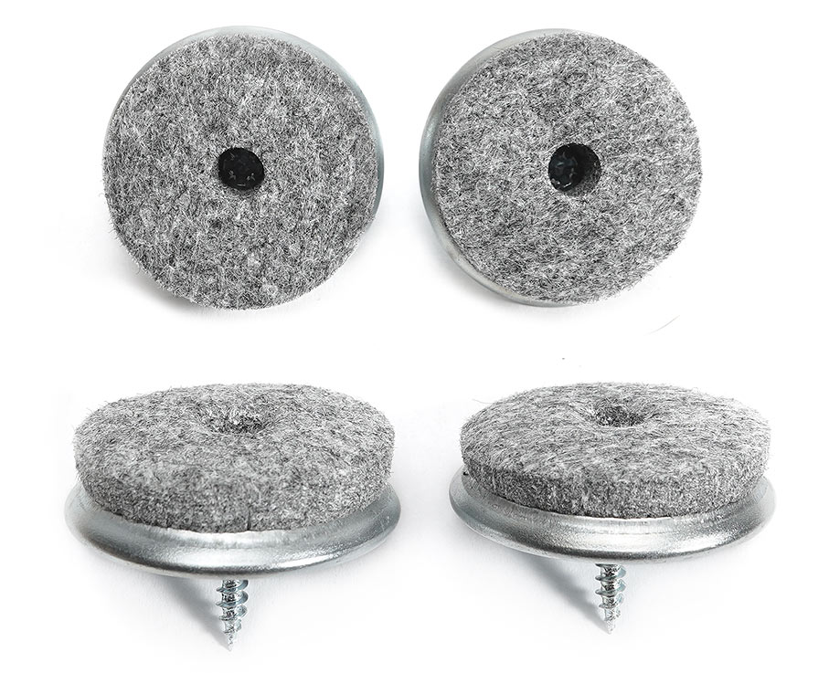4er-Set Filzgleiter zum Anschrauben für Holzstühle Ø 35mm