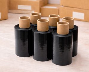 Schwarze Stretchfolie 6 Rollen – Mini-Stretchfolie für Versand & Lager