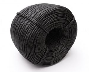Schwarze dänische Papierschnur auf Rolle – robustes, biegsames Flechtmaterial (Danish Cord) für Stuhlsitz/Sitzfläche